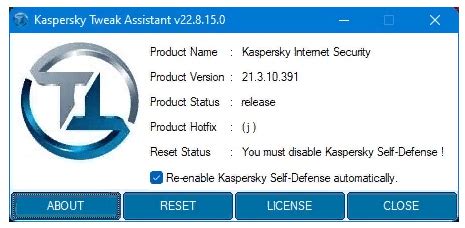 kaspersky tweak assistant v 22.10.30.0.